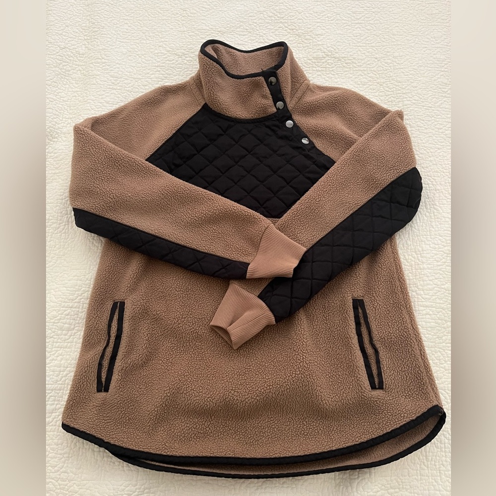 Abercrombie & Fitch Brown and Black Cowl Neck Sweater